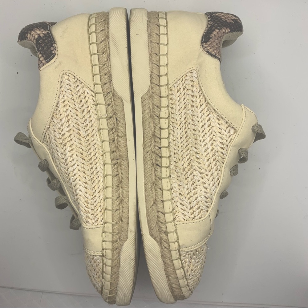 (3 for $15) Universal Thread Espadrilles Cream Gray Snake Pattern 8 Sneaker Shoe